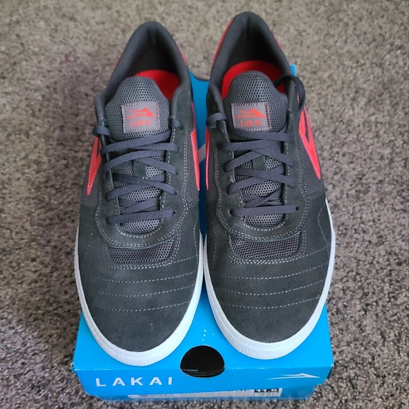 Lakai Cambridge Charcoal/Flame Skate Shoes - Picture 3 of 7